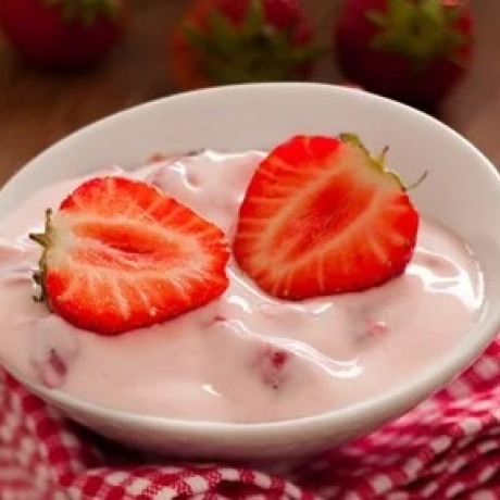 Yogur griego con fresas